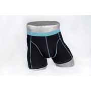 Heren boxer zwart/lichtblauw
